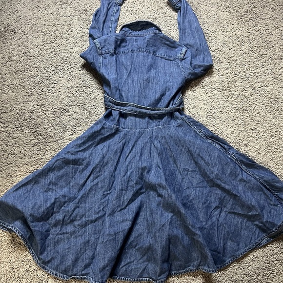 Polo Ralph Lauren Girls Belted Cotton Denim Shirt Dress Size 12 Preppy Pony Logo - Picture 6 of 6